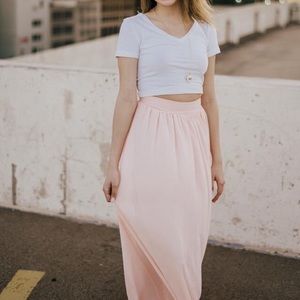Pins and needles yoke chiffon maxi skirt